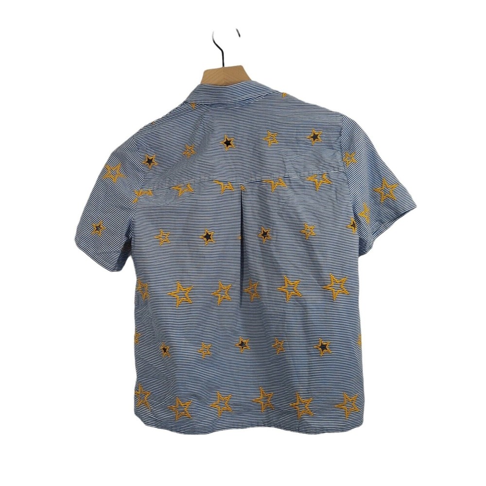Madewell Star Embroidered Button up Striped Shirt Women's XS - Picture 8 of 8